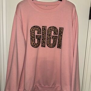 Trendy Boutique Coral Sweatshirt with Leopard Print sz 2X